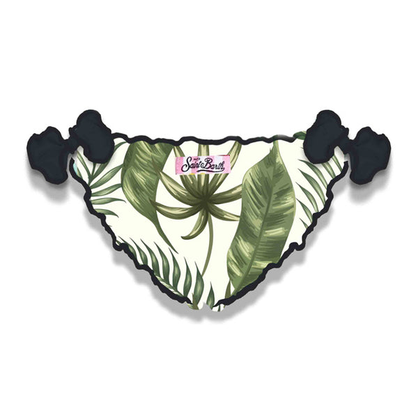 Girl swim briefs with tropical print