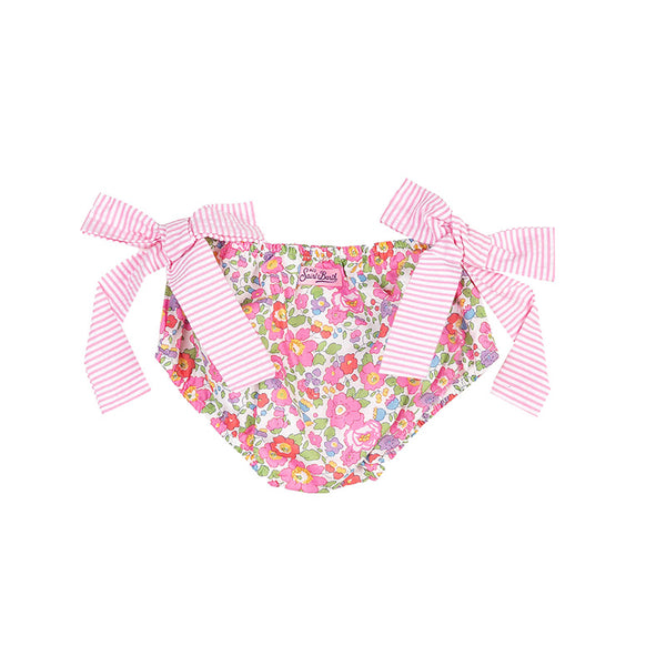 Slip da bagno da bambina con stampa fiori