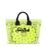 Borsa Colette in canvas di cotone con stampa bandana giallo fluo