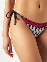 Knitted fucsia swim briefs