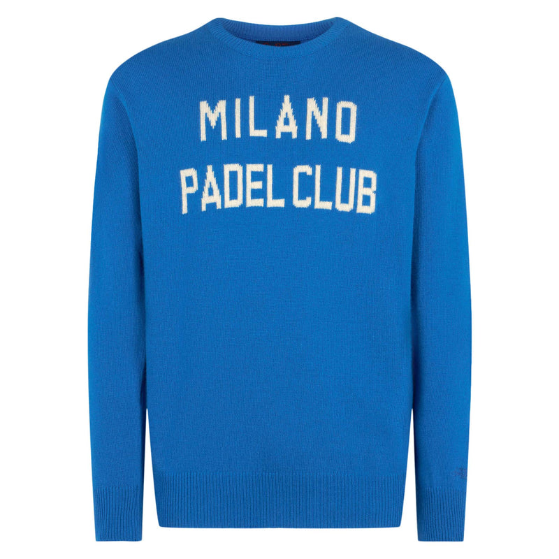 Man sweater with Milano Padel Club jacquard print