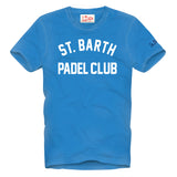 Herren-T-Shirt aus Baumwolle im Vintage-Stil mit St. Barth Padel Club-Aufdruck