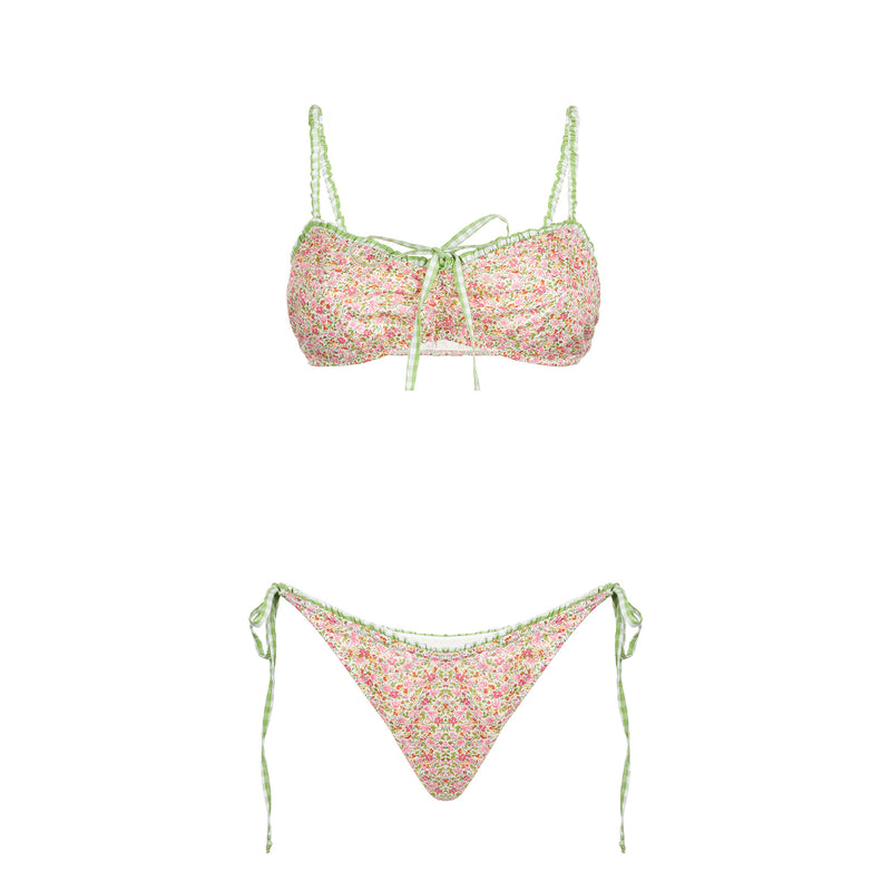 Bikini da donna a triangolo con stampa Liberty | Realizzato con tessuto Liberty