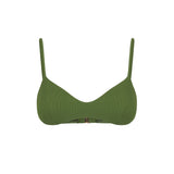 Bralette mit geripptem Oberteil in Militärgrün