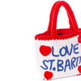 Borsa all'uncinetto con ricamo a cuore