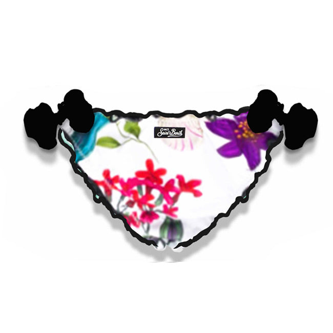 Slip da bagno da bambina con stampa tropicale