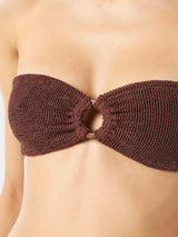 Crinkle brown bandeau top