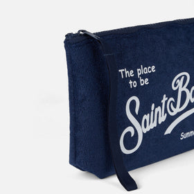 Aline marineblaue Frottee-Pochette