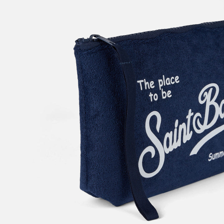 Aline marineblaue Frottee-Pochette