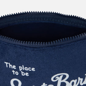Aline marineblaue Frottee-Pochette