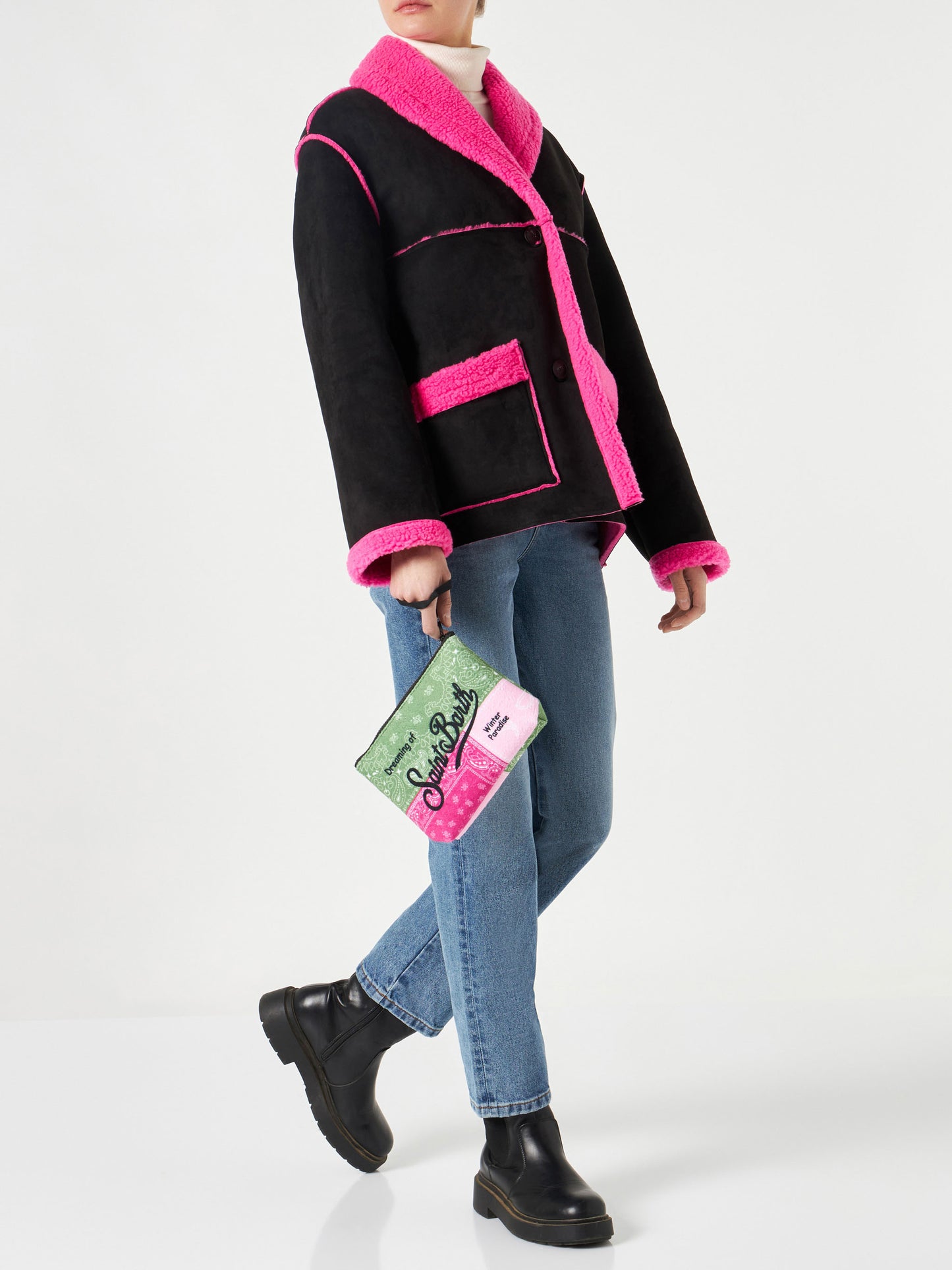 Aline Wollpochette mit Ethno-Print
