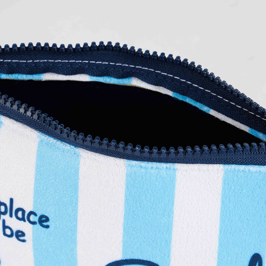 Pochette Aline in spugna con stampa Saint Barth