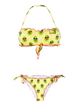 Bikini da donna a fascia con stampa avocado