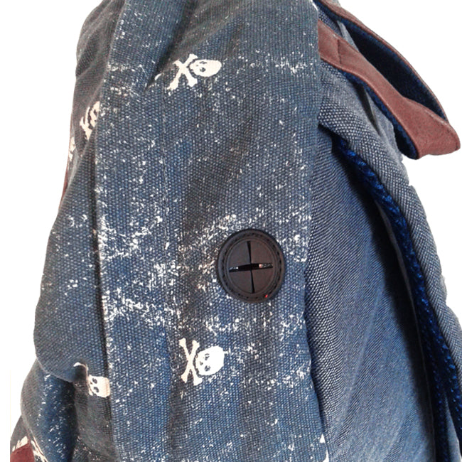 Canvas-Rucksack „Cody“ mit Mikro-Totenkopf-Print