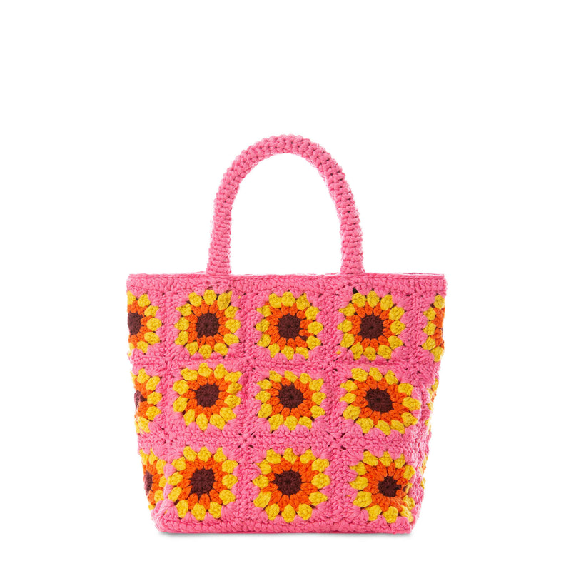 Borsa all'uncinetto girasole