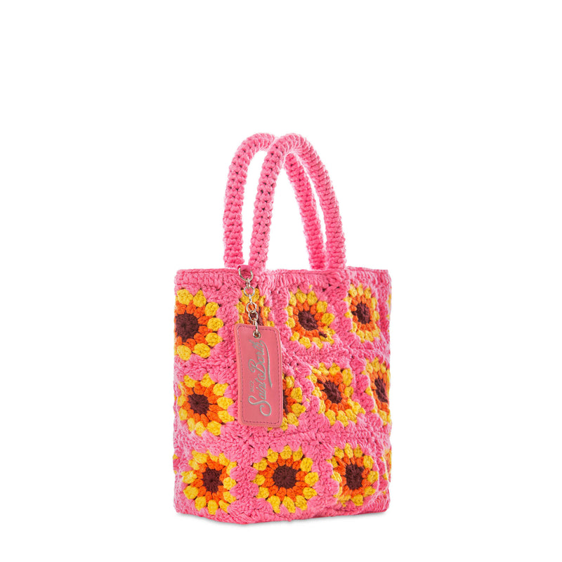 Borsa all'uncinetto girasole