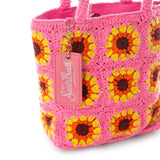 Borsa all'uncinetto girasole