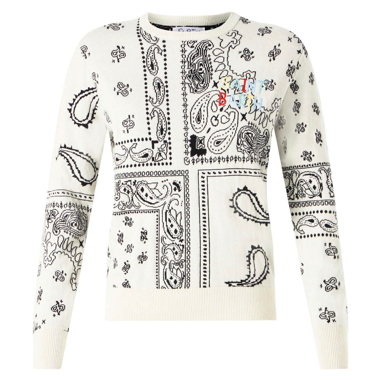 Maglione da donna con ricamo stampa bandana
