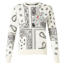 Maglione da donna con ricamo stampa bandana