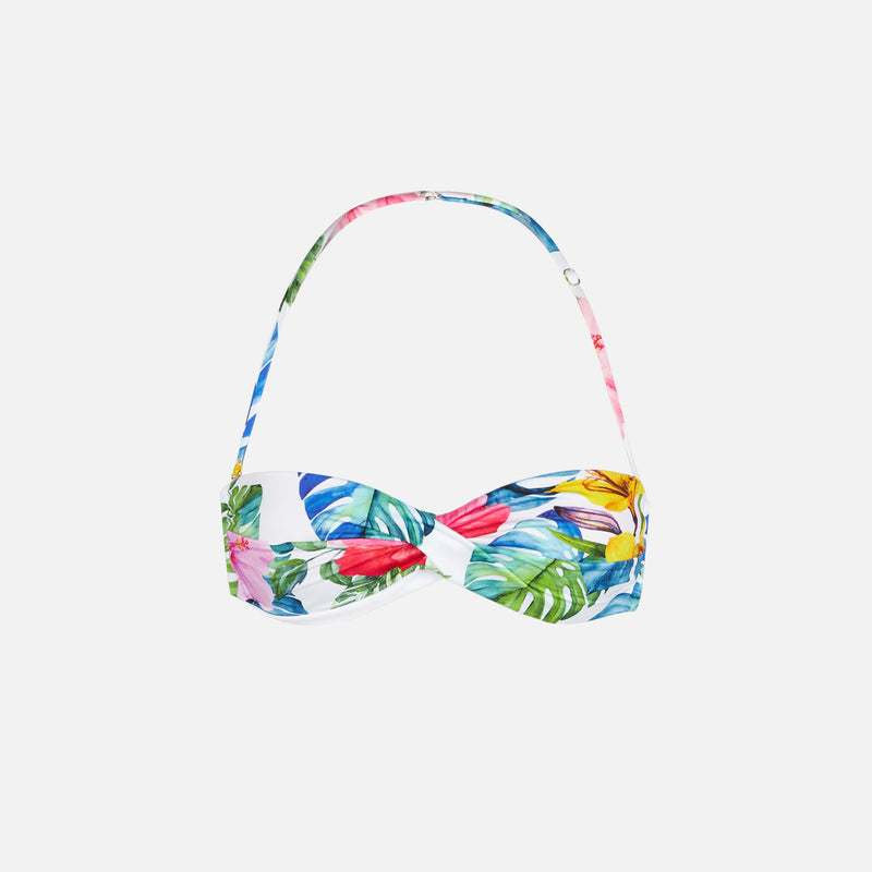 Tropical print bandeau top