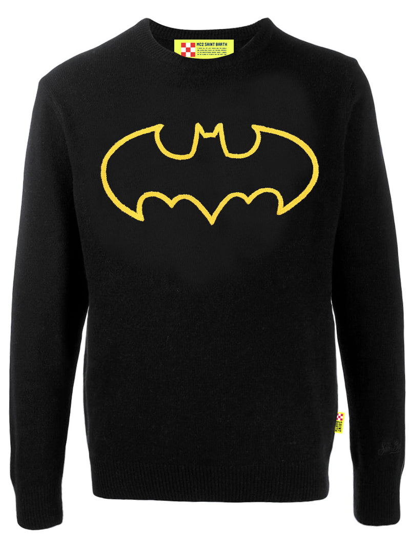 Herren schwarzer Pullover mit Batman-Logo | Warner Bros. Sonderausgabe