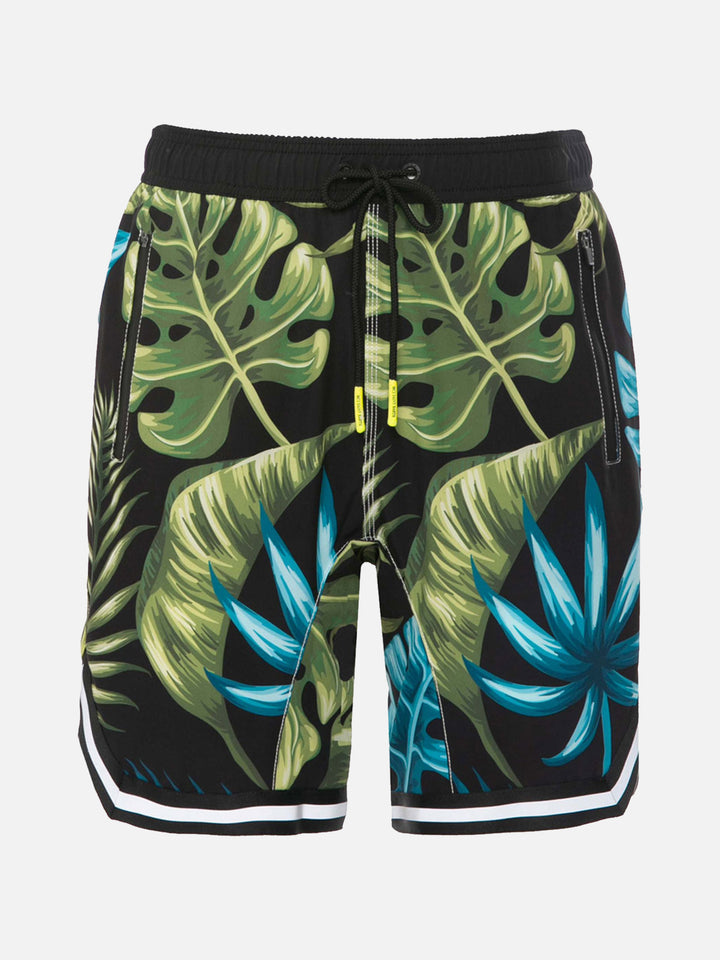 Tropical print swim shorts surf style - MC2 Saint Barth
