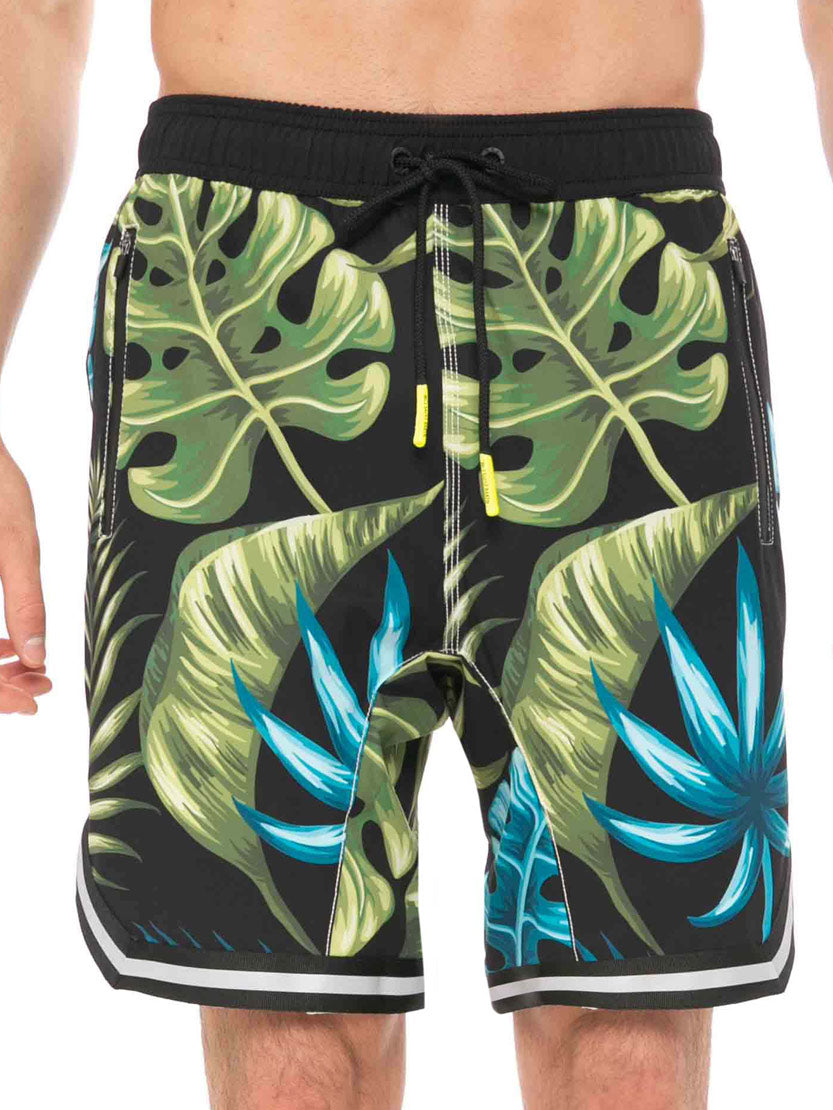 Tropical print swim shorts surf style - MC2 Saint Barth