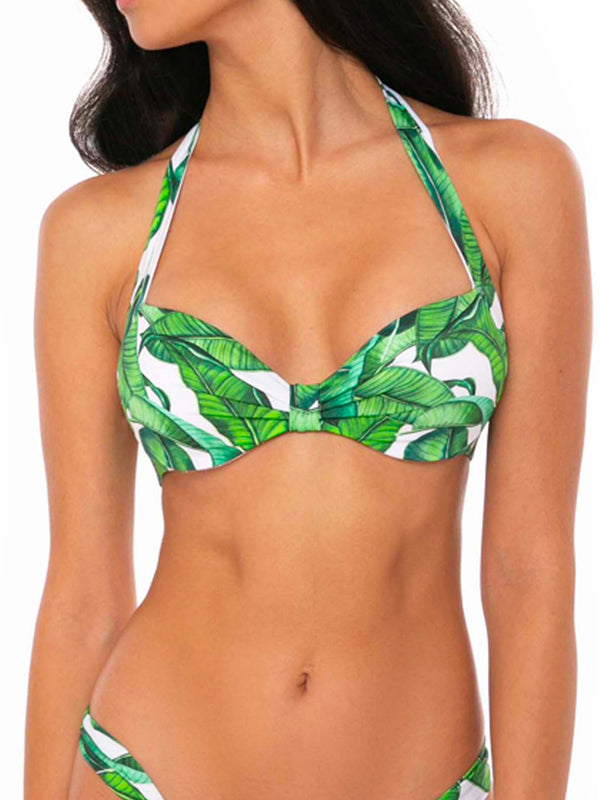 Banana leaves print bralette