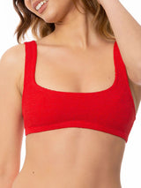 Costume da bagno donna top bralette rosso crinkle