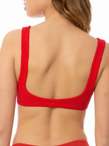 Costume da bagno donna top bralette rosso crinkle