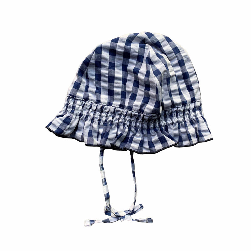 Enfant Bonnet blauer Vichy-Druck