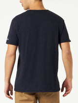 Man blue navy t-shirt with front pocket