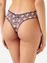 Woman cheeky swim briefs with print