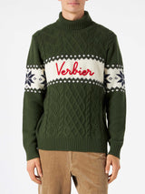 Half-turtleneck sweater with Verbier lettering