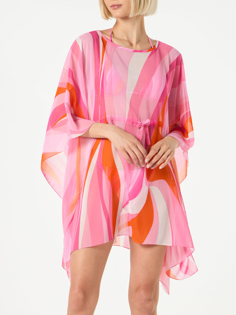 Pink and orange wave print caftan - MC2 Saint Barth