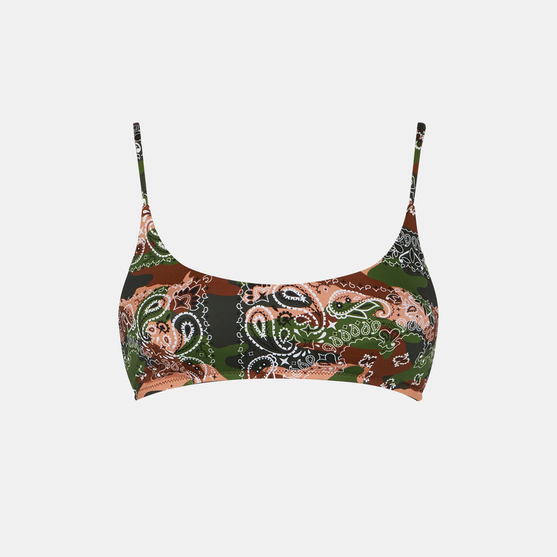 Costume bralette donna con stampa mimetica bandana