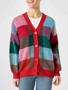 Woman brushed multicolor cardigan with rhinestones - MC2 Saint Barth