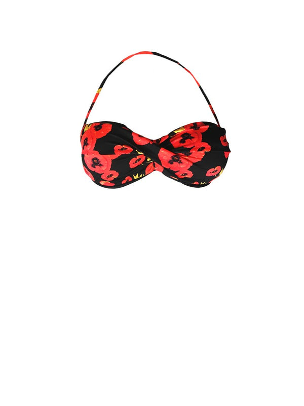 Bandeau-Oberteil mit Blumenprint