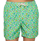 Light fabric man swim shorts roosters print