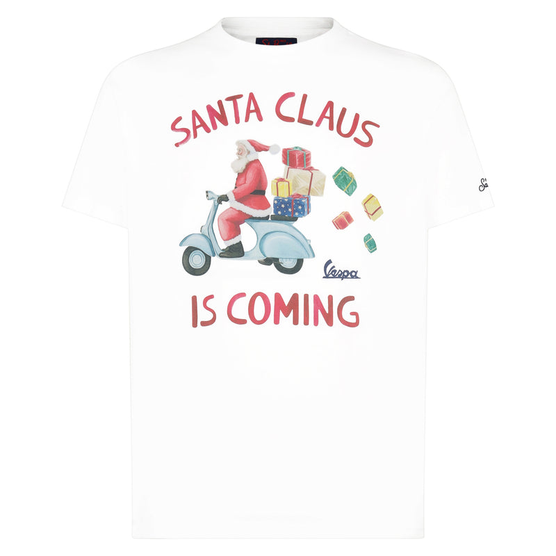 T-shirt Man Santa Claus is Coming print -  Vespa Special Edition®