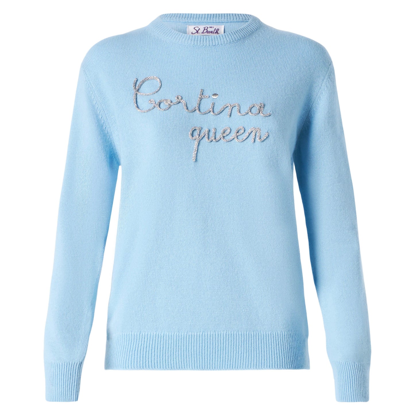 Woman sweater with Cortina Queen embroidery - MC2 Saint Barth