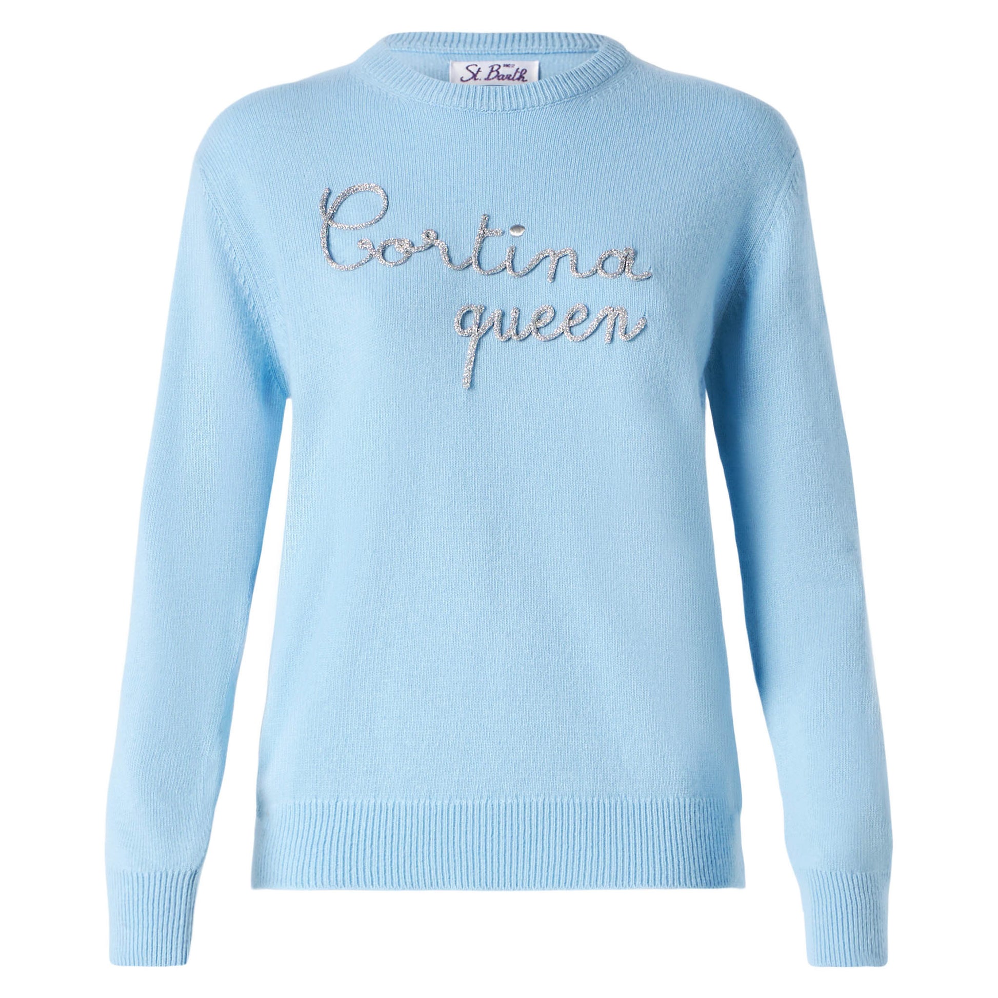 Woman sweater with Cortina Queen embroidery - MC2 Saint Barth
