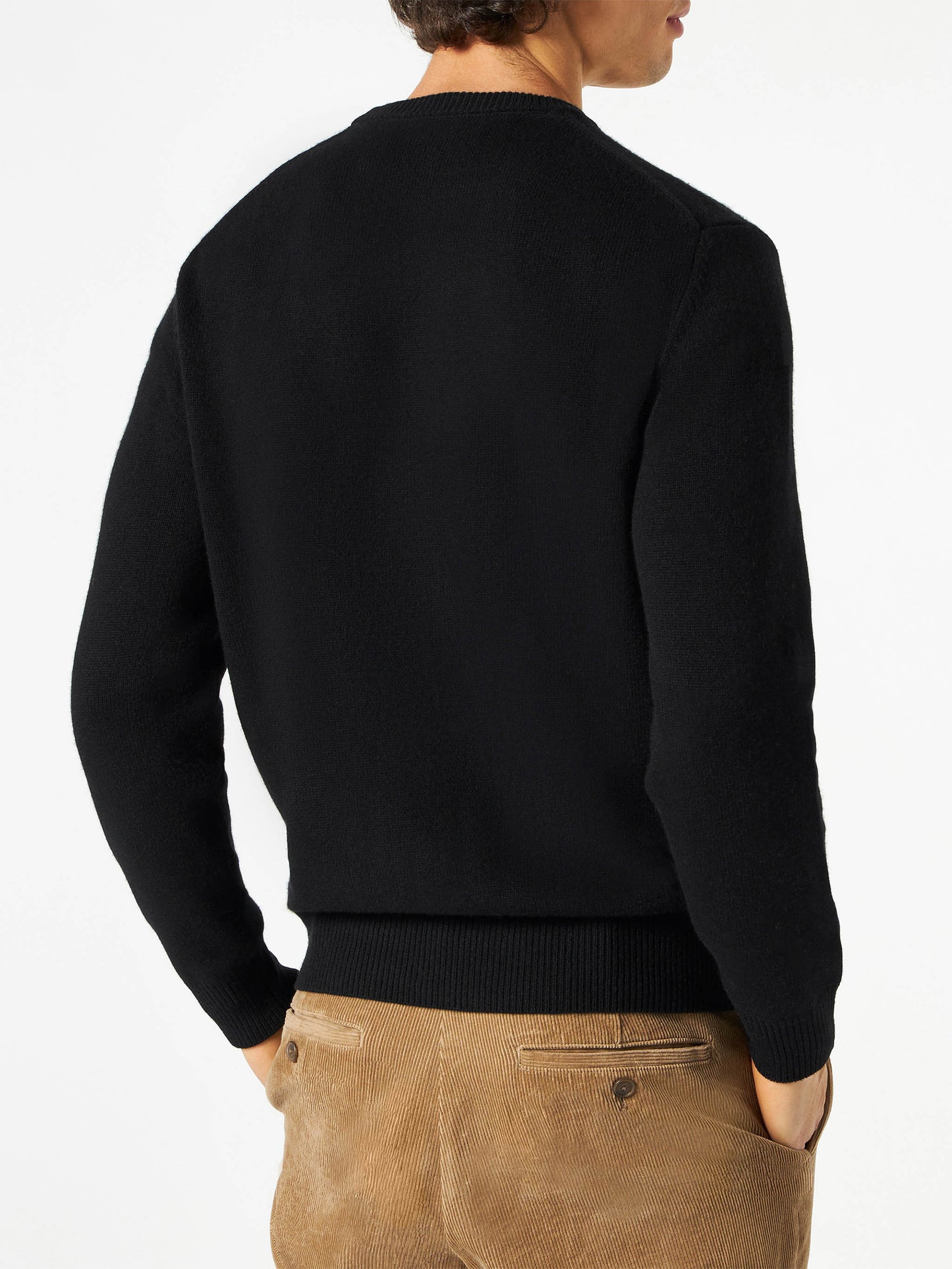 Maglione nero da uomo ricamo Cortina Pirates fluo