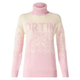 Maglione da donna a collo alto con jacquard Cortina