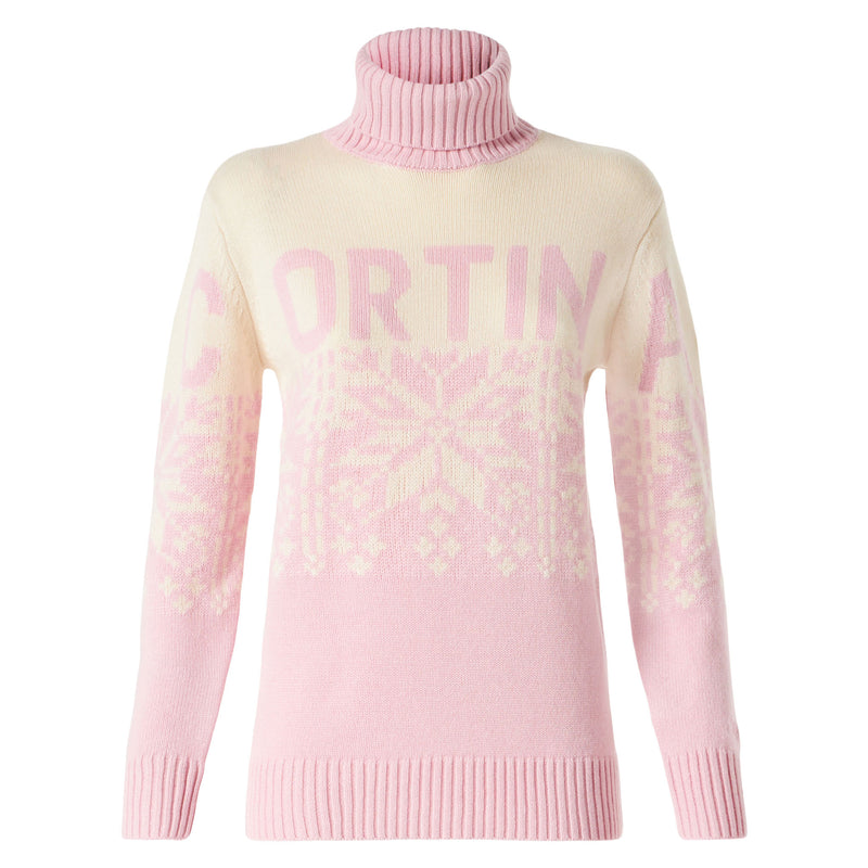 Rollkragenpullover für Damen mit Cortina-Print