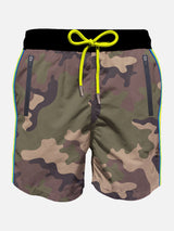 Light fabric man swim shorts with zipped pockets