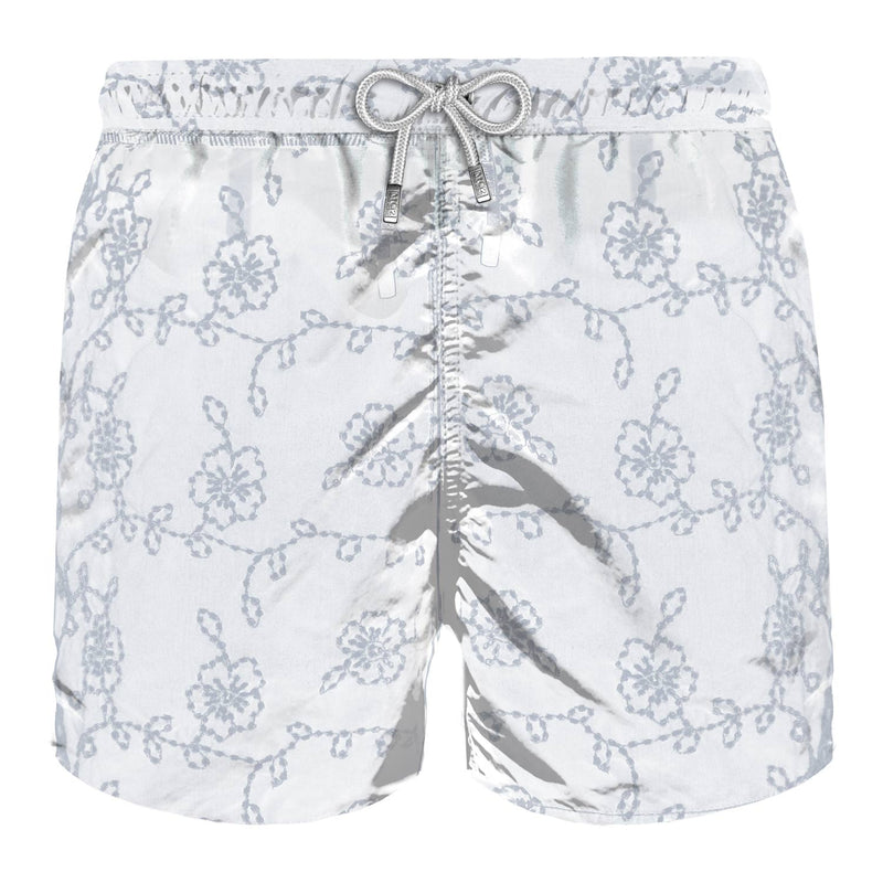 Blaue bestickte Badeshorts