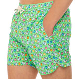 Light fabric man swim shorts roosters print