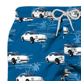 Boy classic swim shorts with cars print