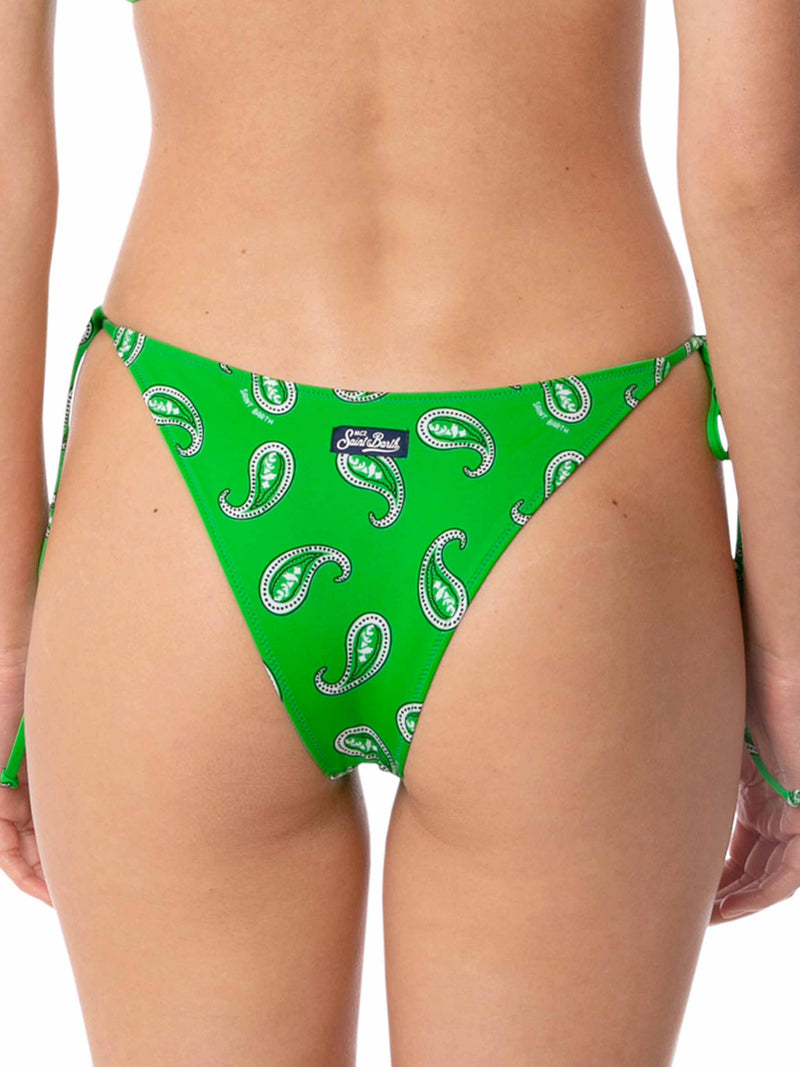 Woman swim briefs with paisley print